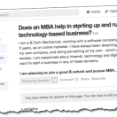 MBA and tech startups